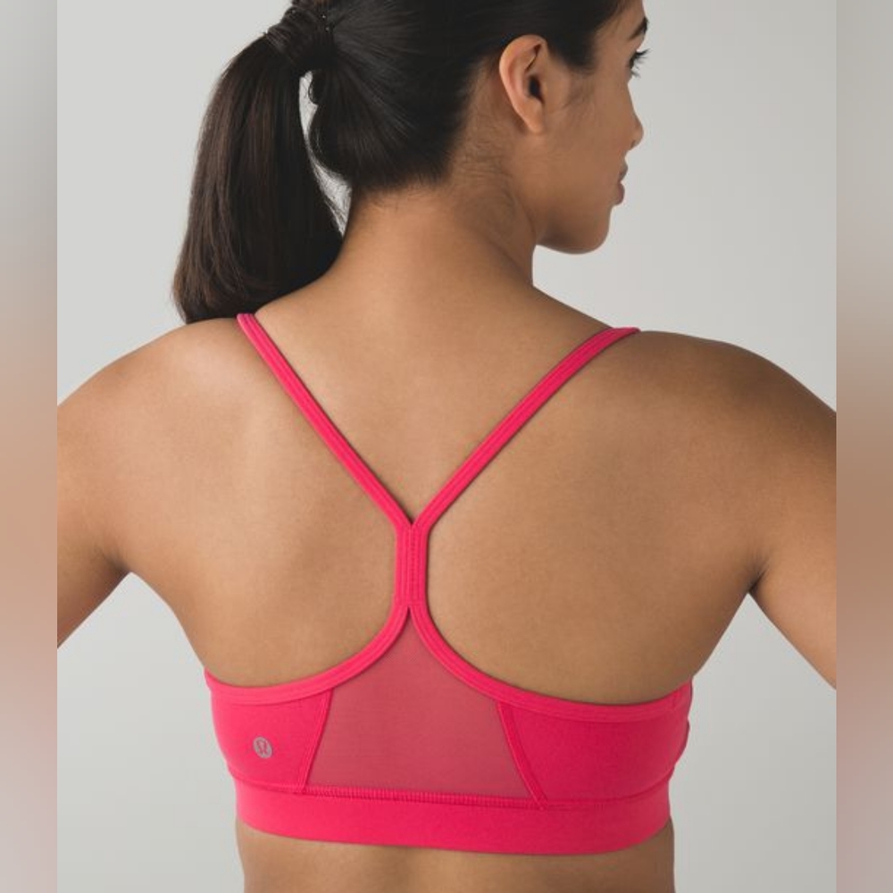 EUC Lululemon Women's Pink Flow Y Sports Bra Size 8